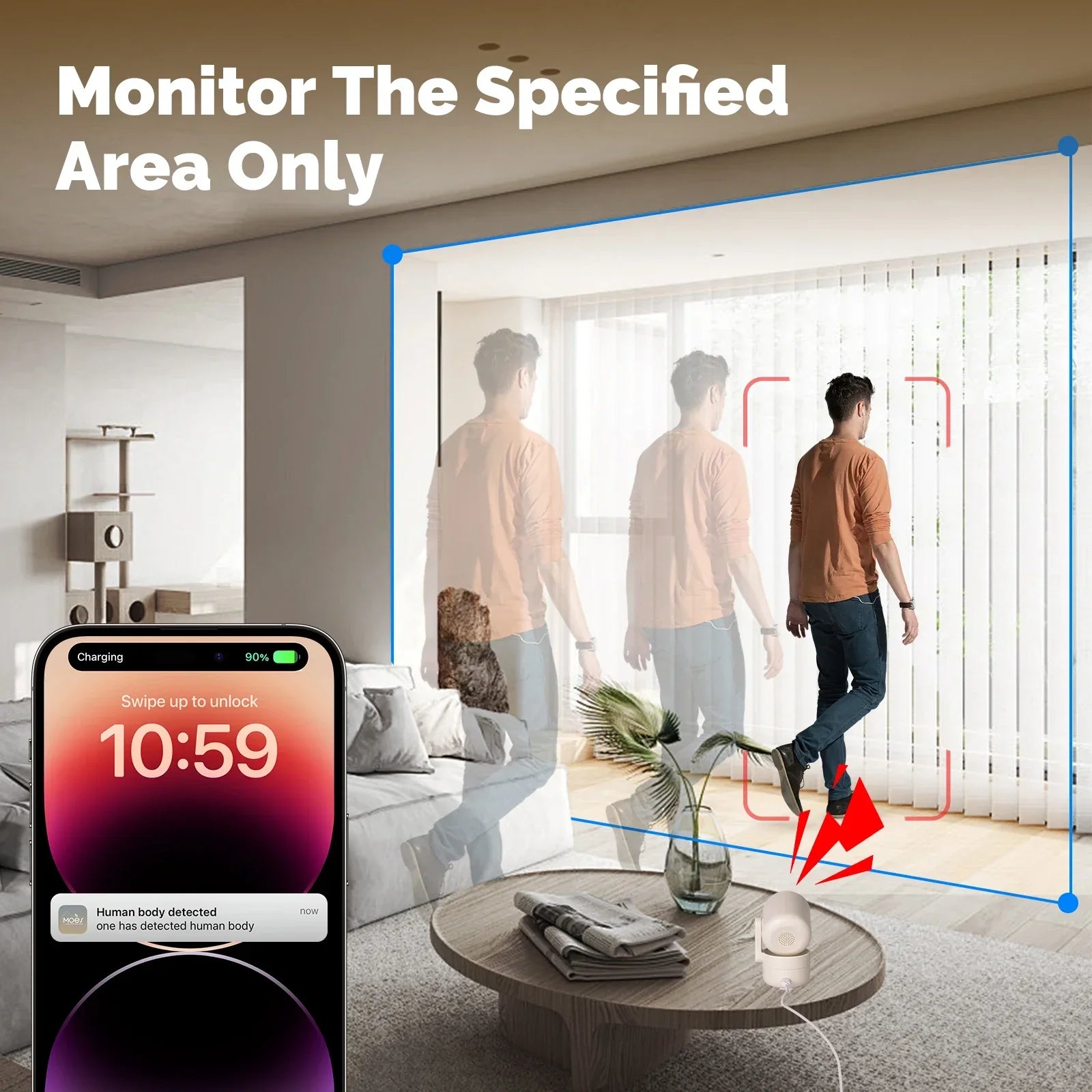 Caméra De Sécurité Intérieure WiFi 4MP Avec Vision Nocturne