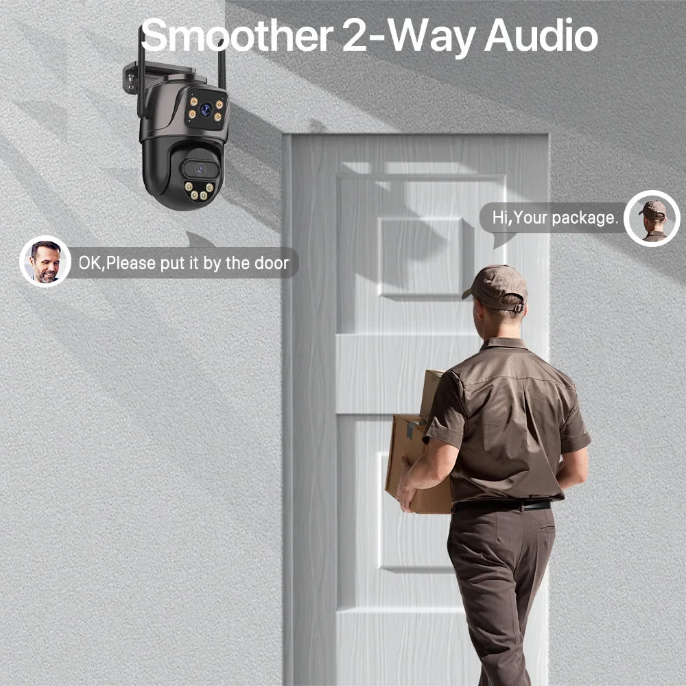 Caméra De Surveillance Double Objectif 4K Étanche Wi-Fi