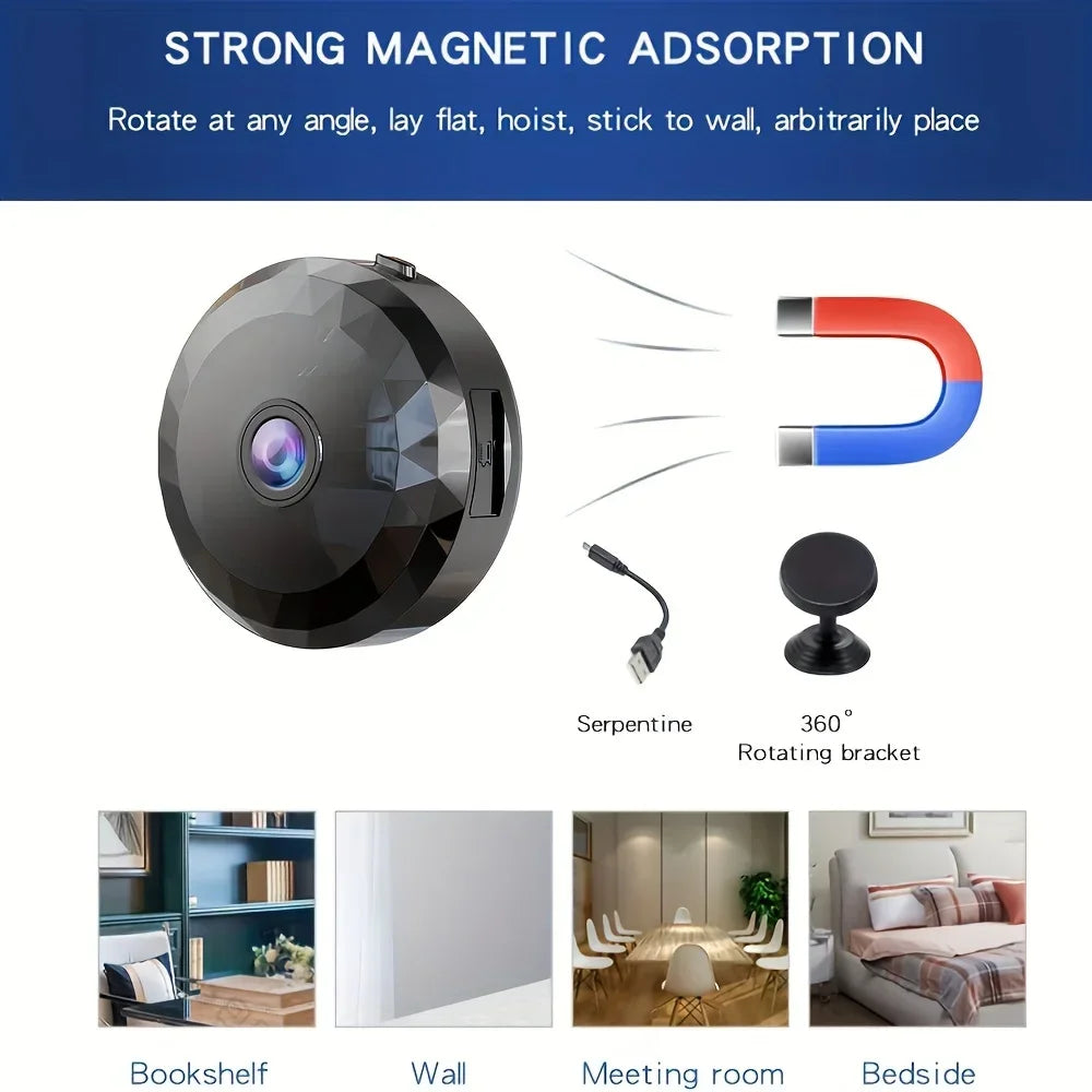 Mini Caméra De Sécurité Wi-Fi Grand Angle 1080P